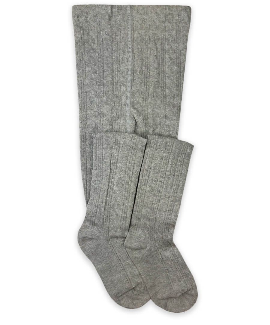 Classic Cable Tights - Grey Heather 2-4Y