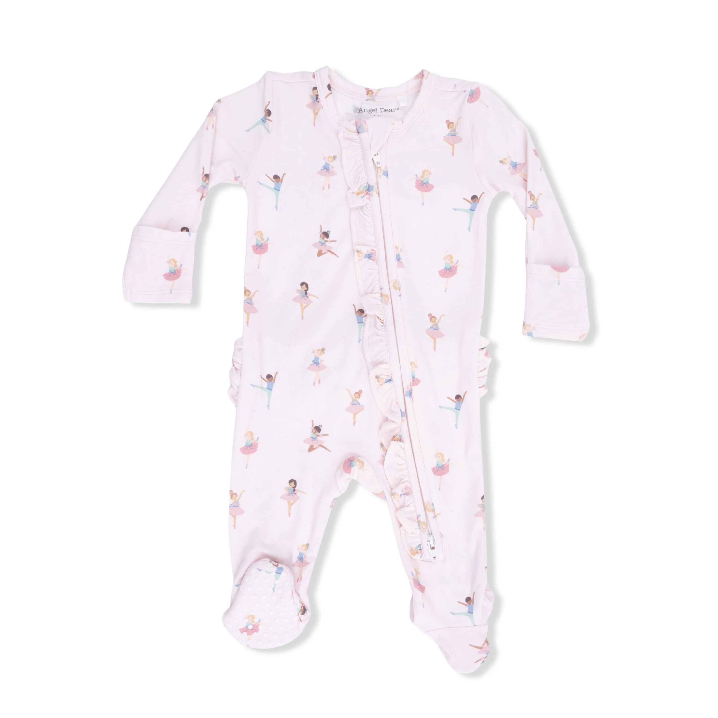 Angel Dear Petite Ballet 2 Way Ruffle Front Zipper Footie Little Sprout