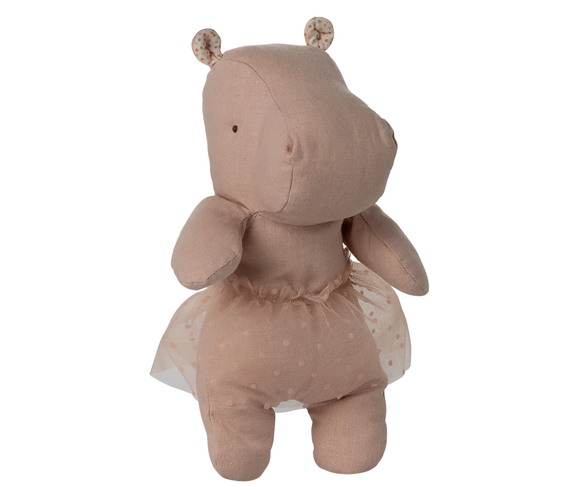 Safari Friends, Hippo with Skirt, Small- Soft Rose