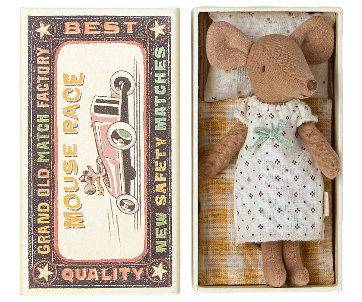 Big Sister Mouse in Matchbox - Nightgown-Little Sprout