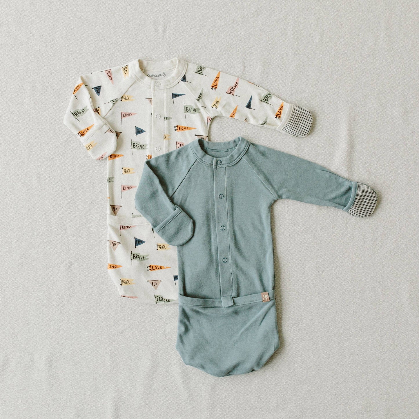 24 Hour Convertible Sleeper Baby Gown - Affirmations: 0-3m