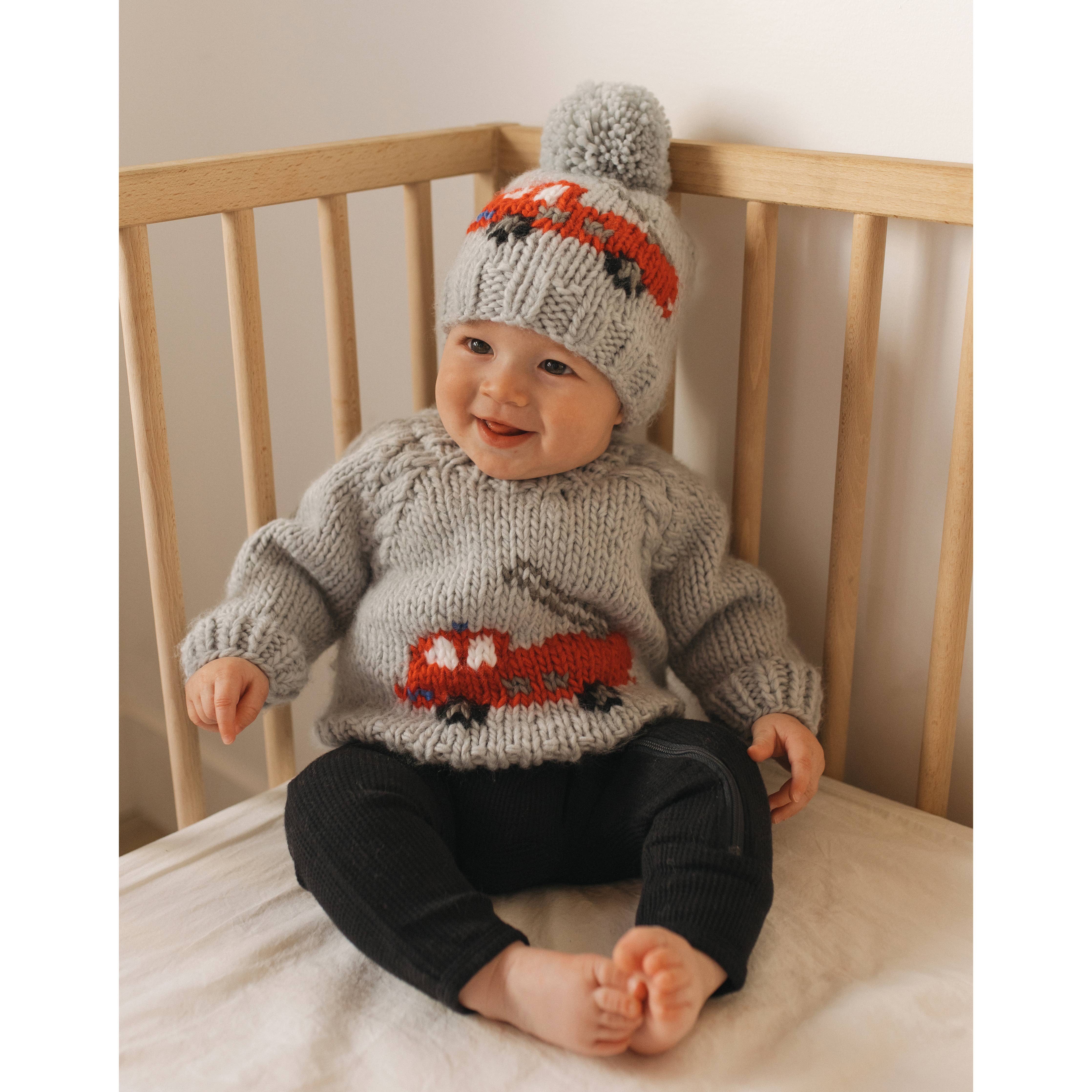 Fire Engine Crew Neck Sweater for Baby & Toddler: 0-6 months