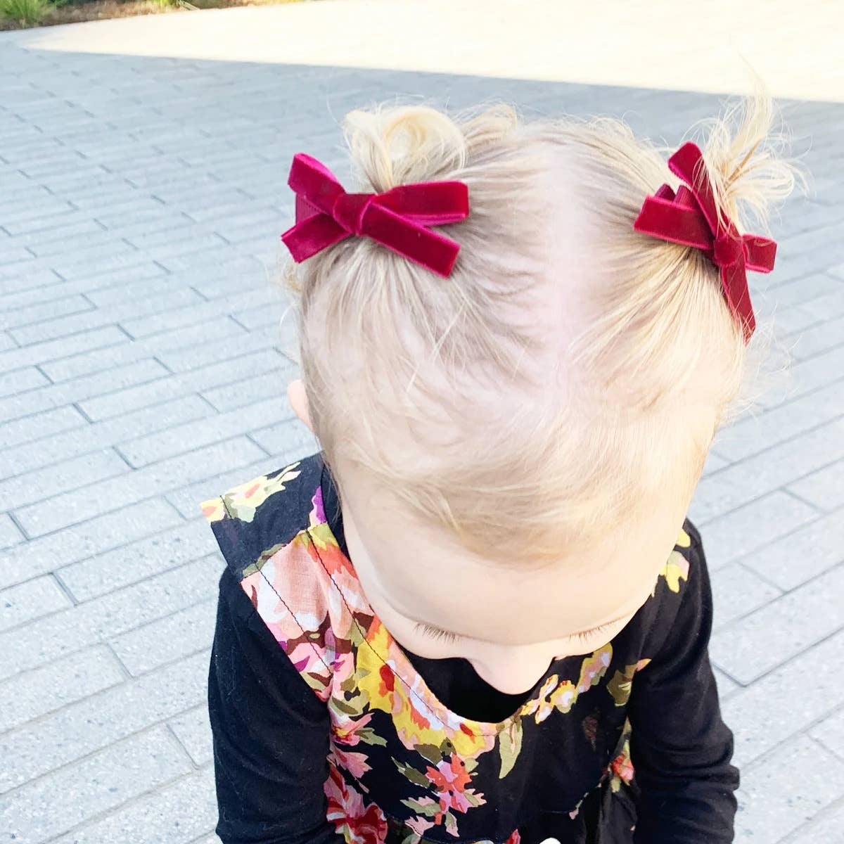 Velvet Pigtail Pinch Alligator Hair Clips: Chantilly