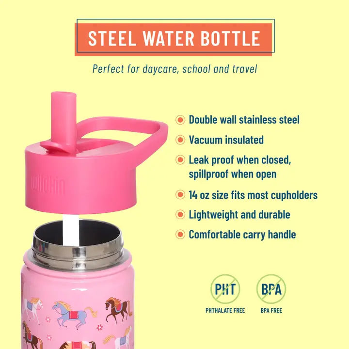 Horses 14 oz Steel Bottle-Little Sprout