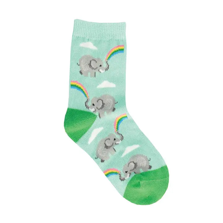 Kids Cotton Crew Socks - End of the Rainbow  2-4Y