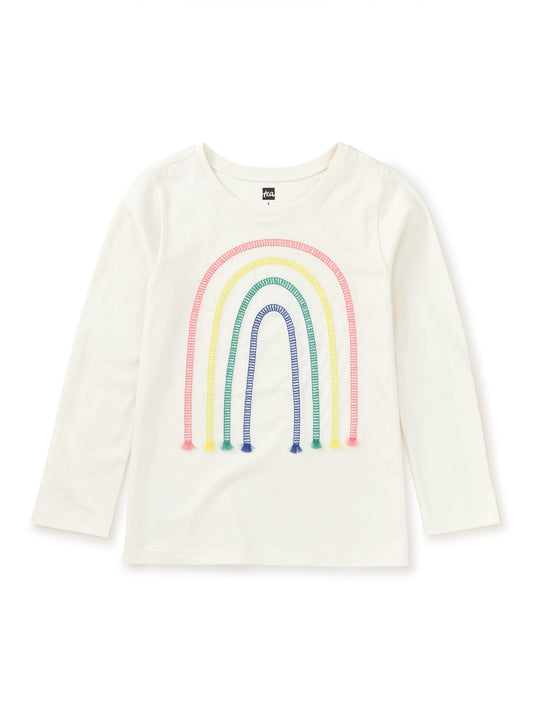 Embroidered Rainbow Tee - Chalk