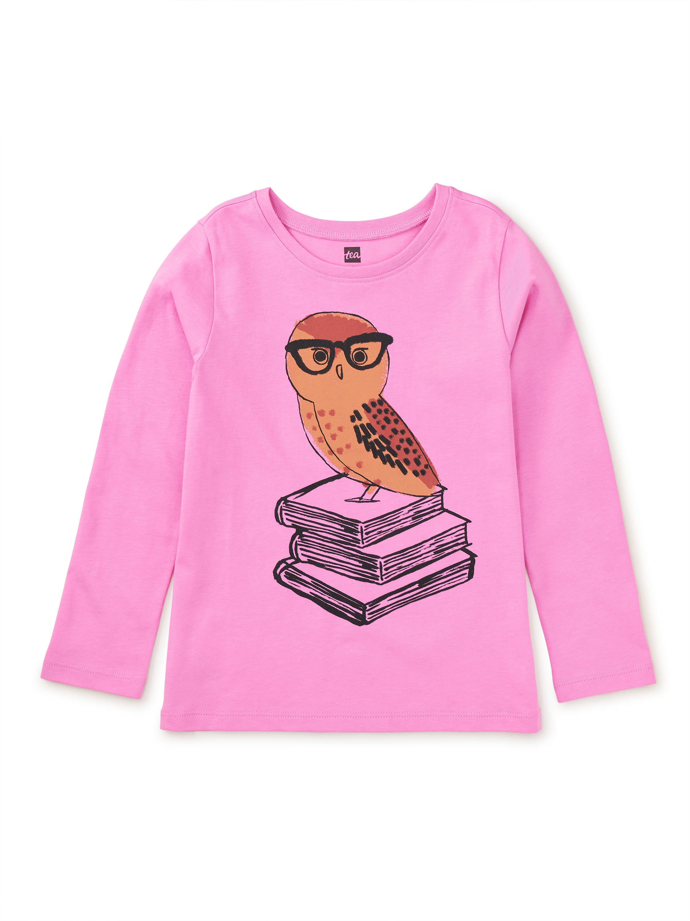 Studious Owl Graphic Tee - Perennial Pink