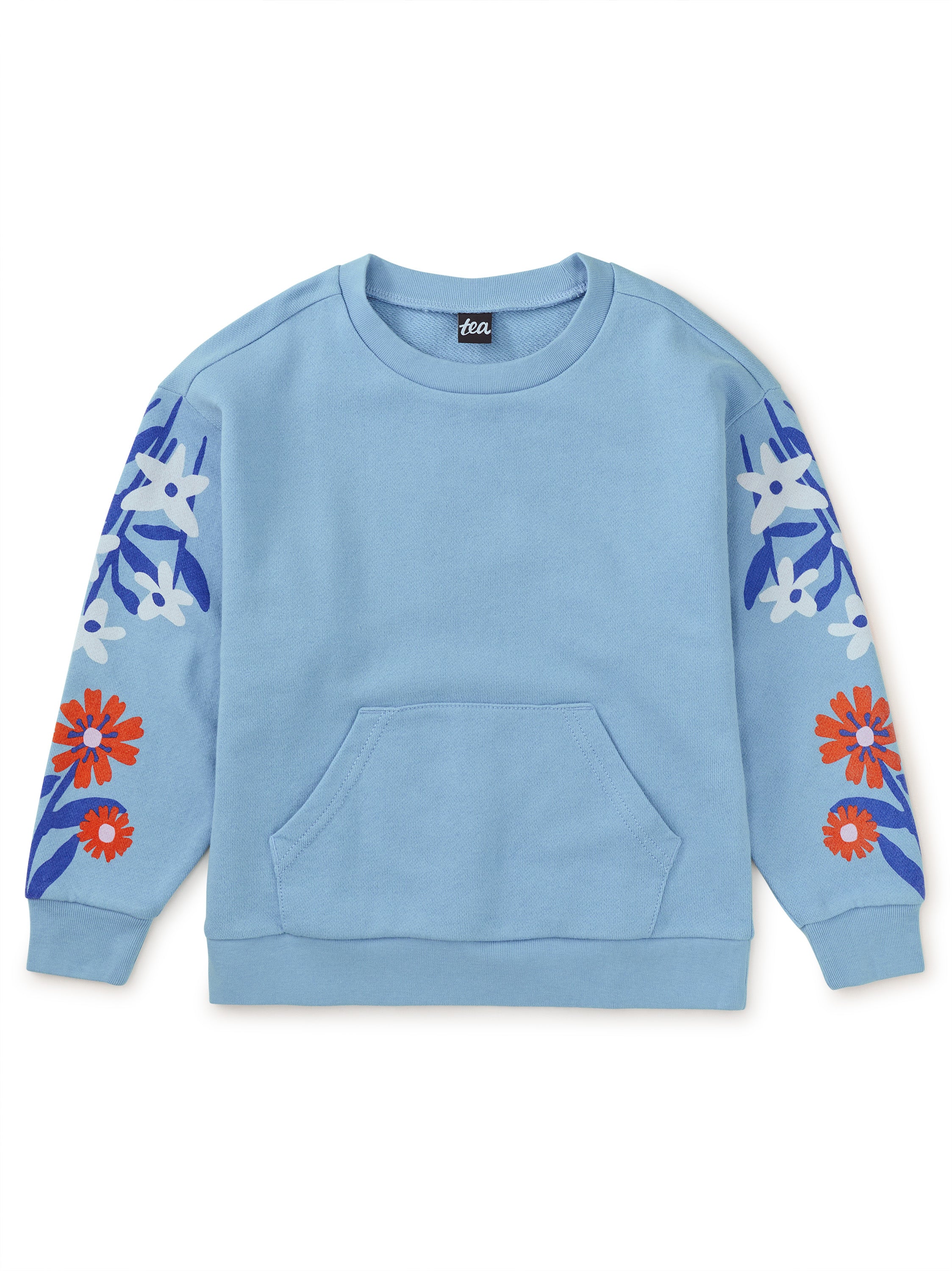 Floral Sleeve Kanga Popover - Scenic Blue