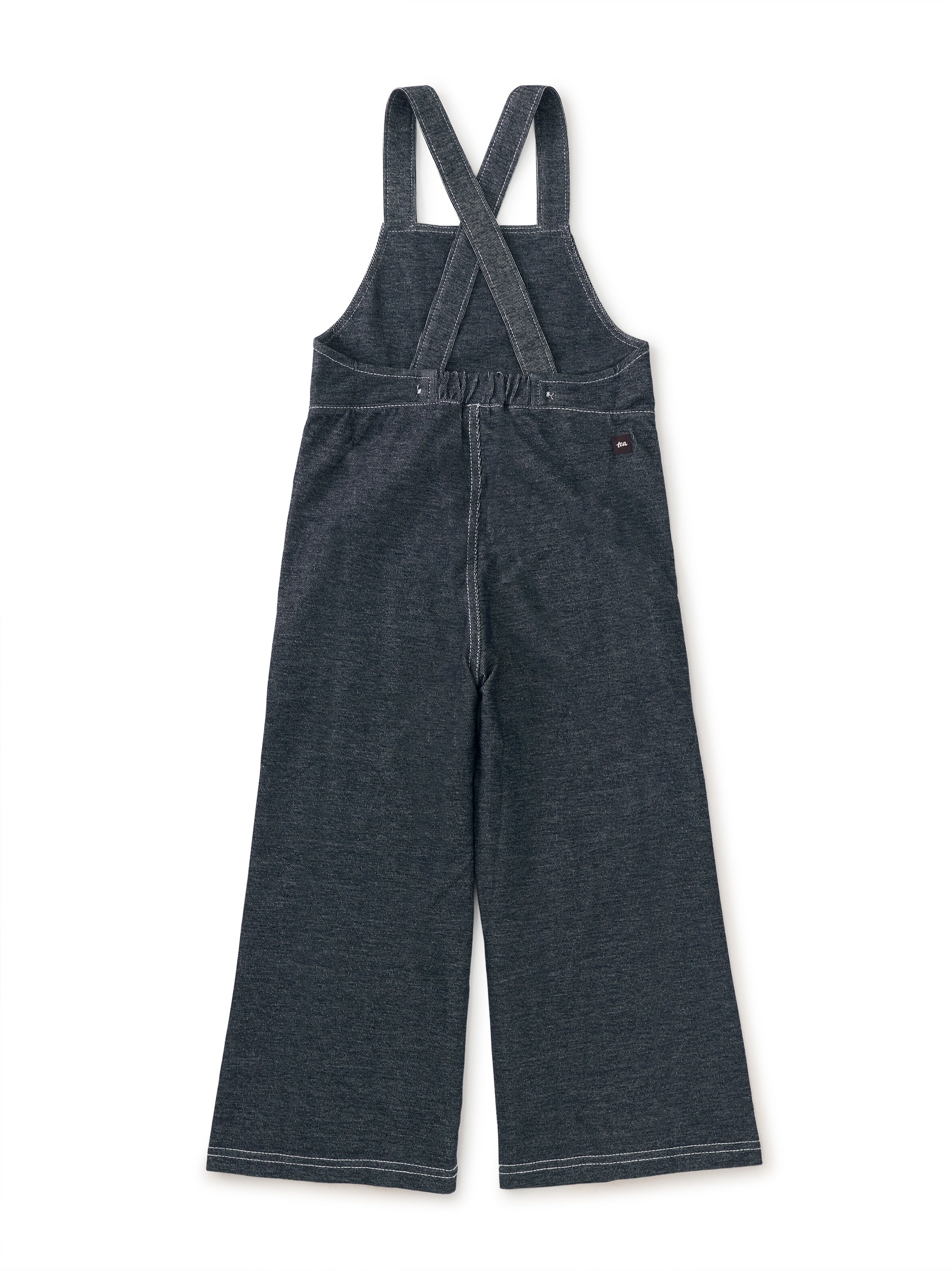 Wide Leg Denim-Like Overalls - Indigo