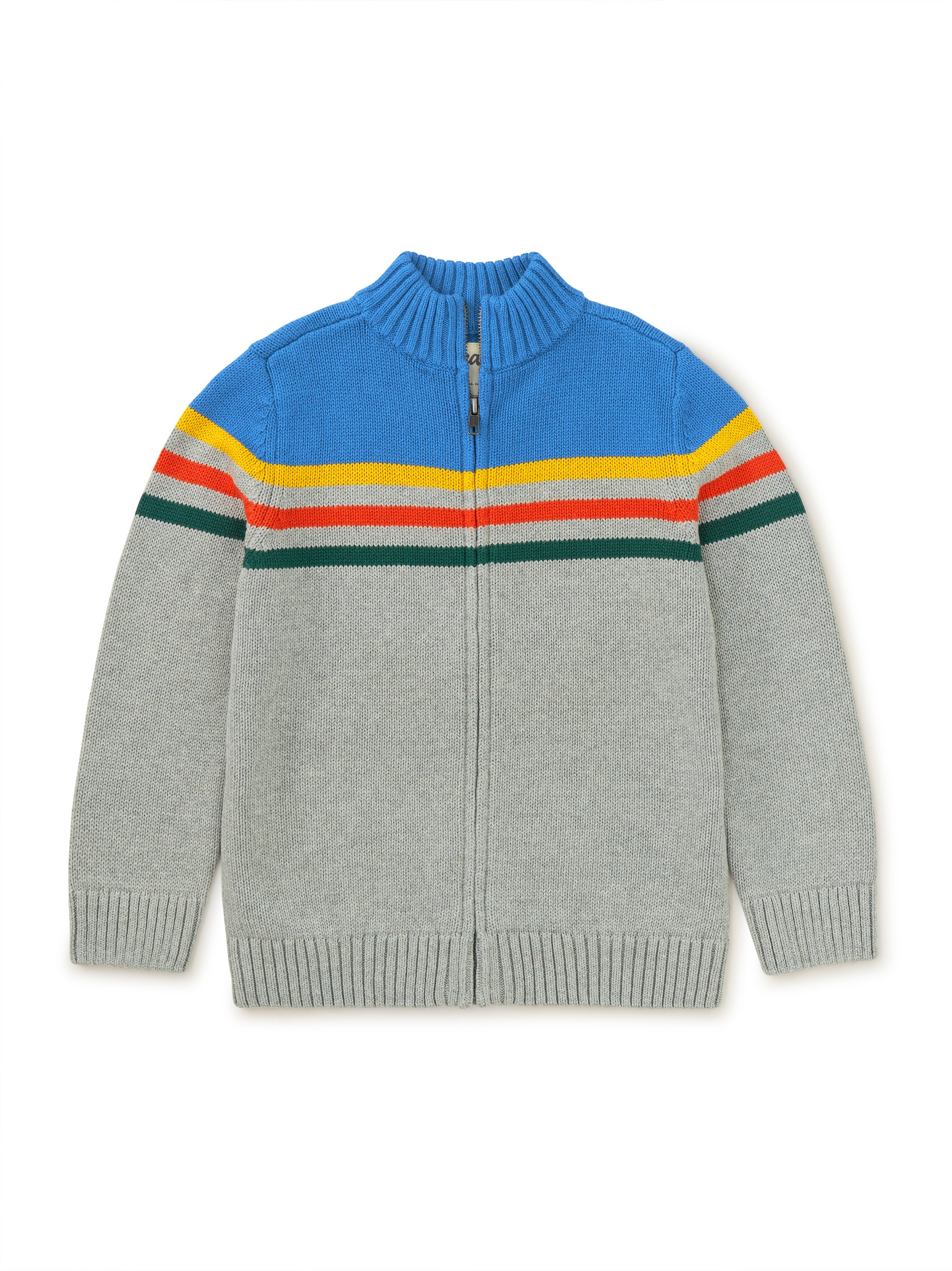 Striped Traveler Zip Sweater - Medium Heather