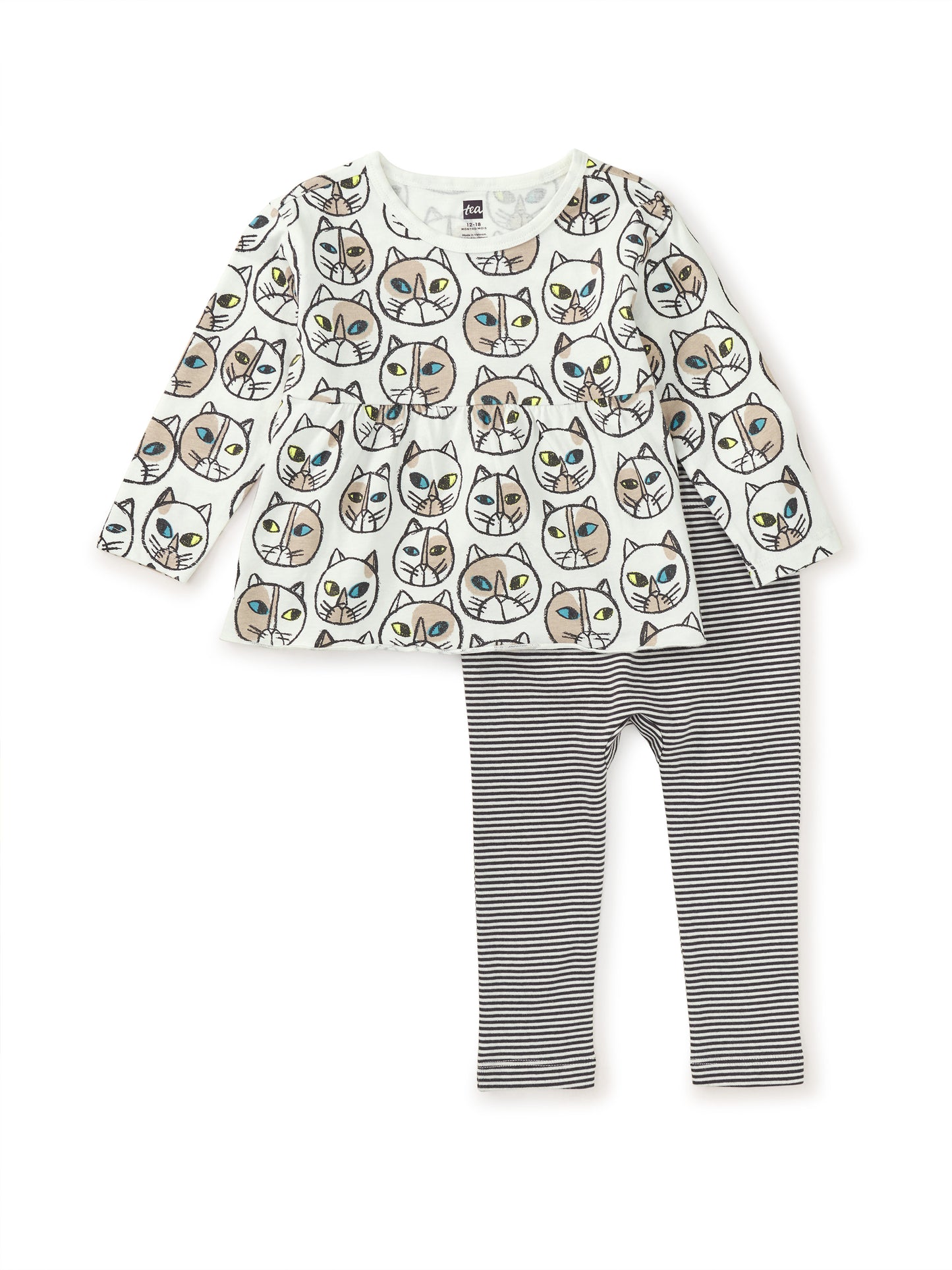 Peplum Top and Pants Baby Set - Highlands Cat