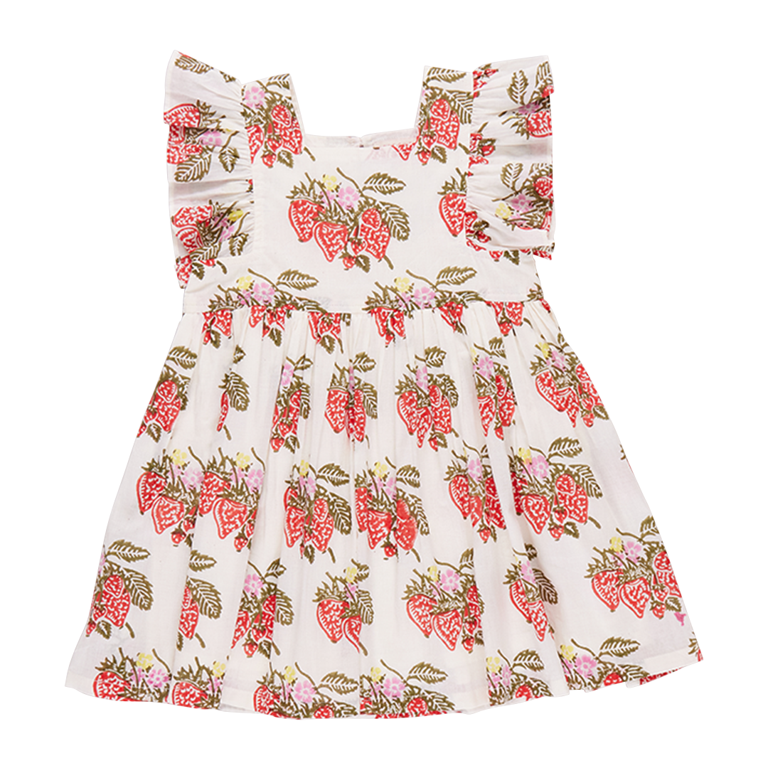 Girls Elsie Dress - Wild Strawberries