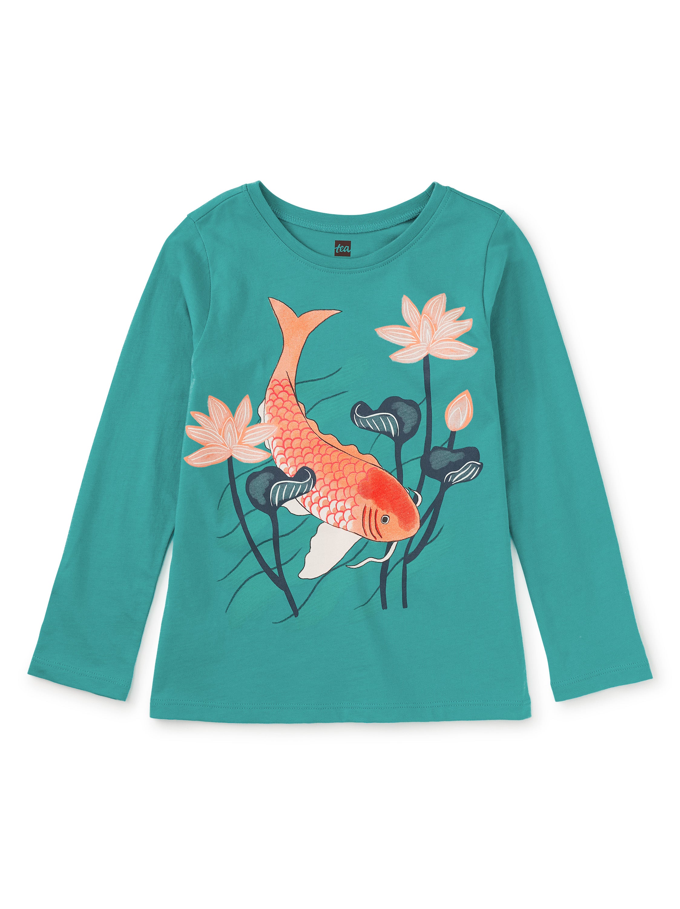 Tea Collection Carp and Lotus Long Sleeve Tee Little Sprout