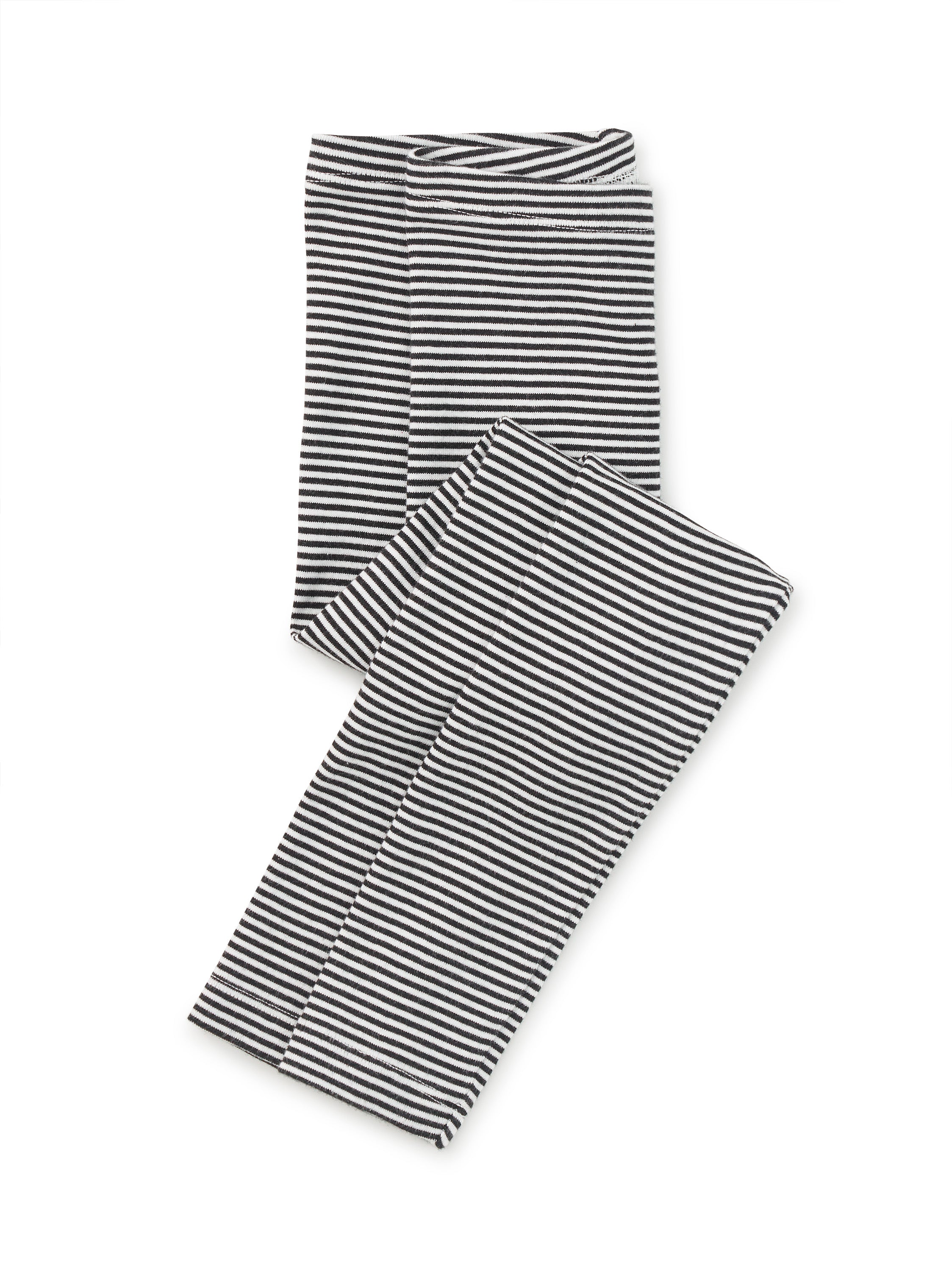 Tea Striped Leggings Jet Black Little Sprout
