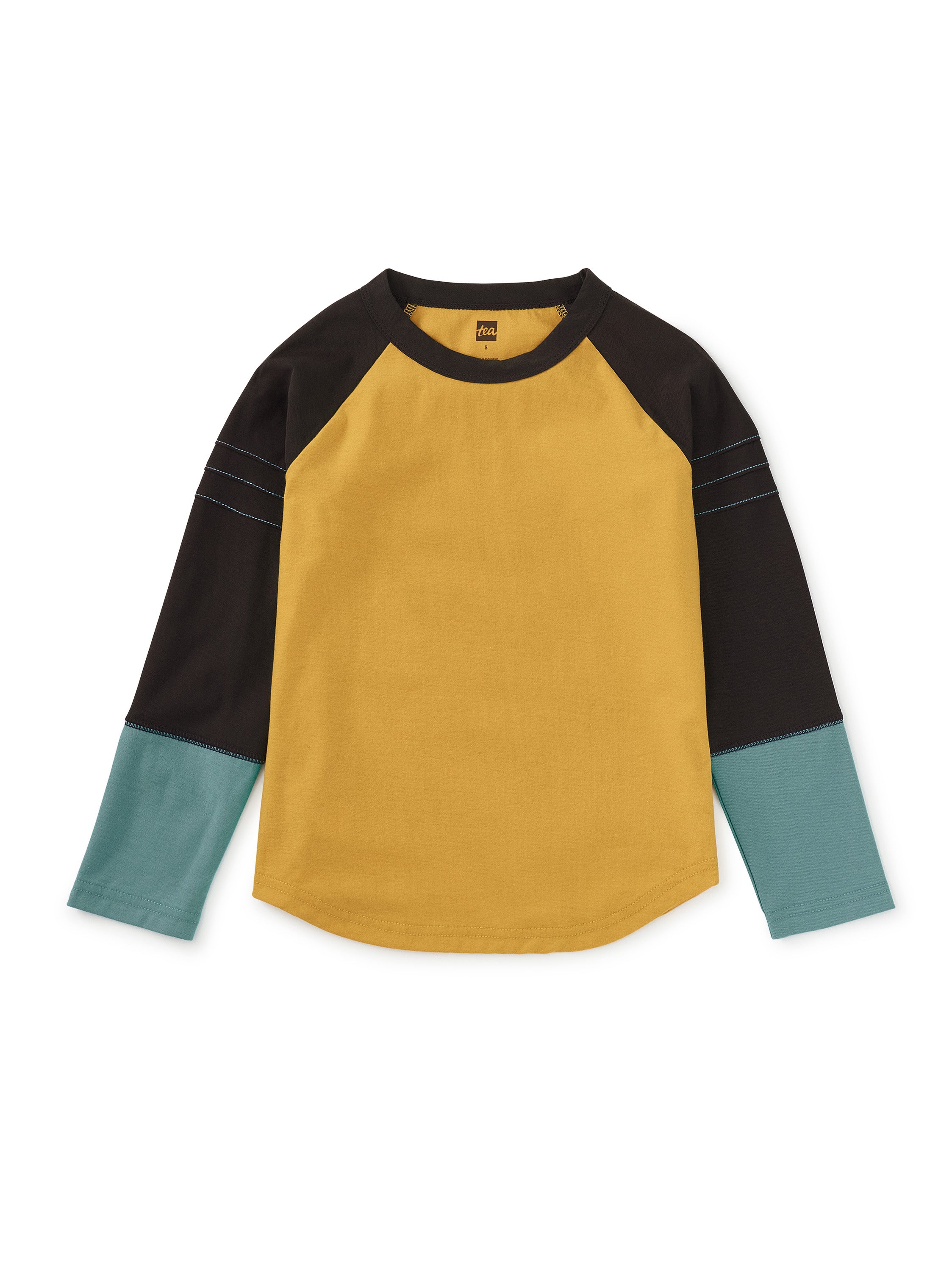 Tea Collection Long Sleeve Colorblock Top Acacia Little Sprout