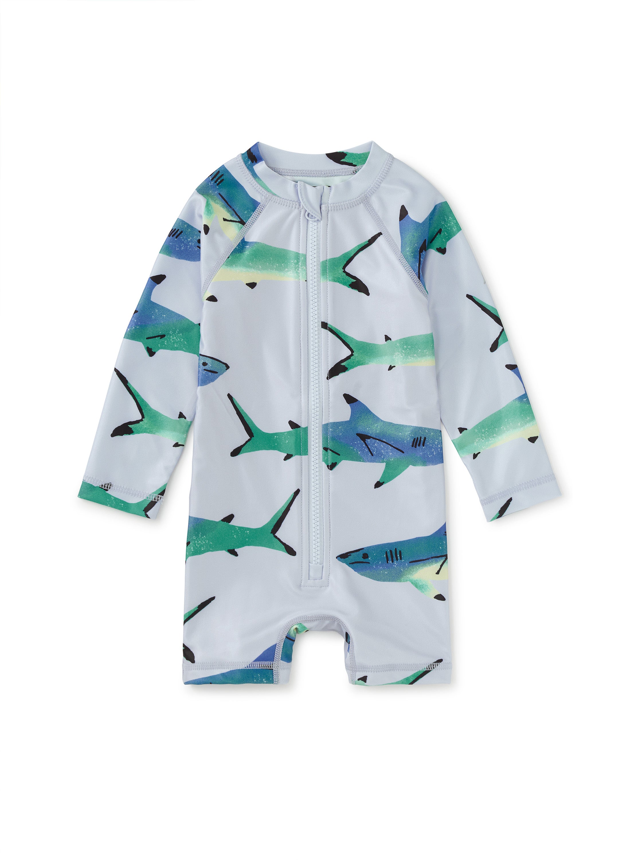 Rash Guard Baby Swimsuit - Painted Sharks-Little Sprout