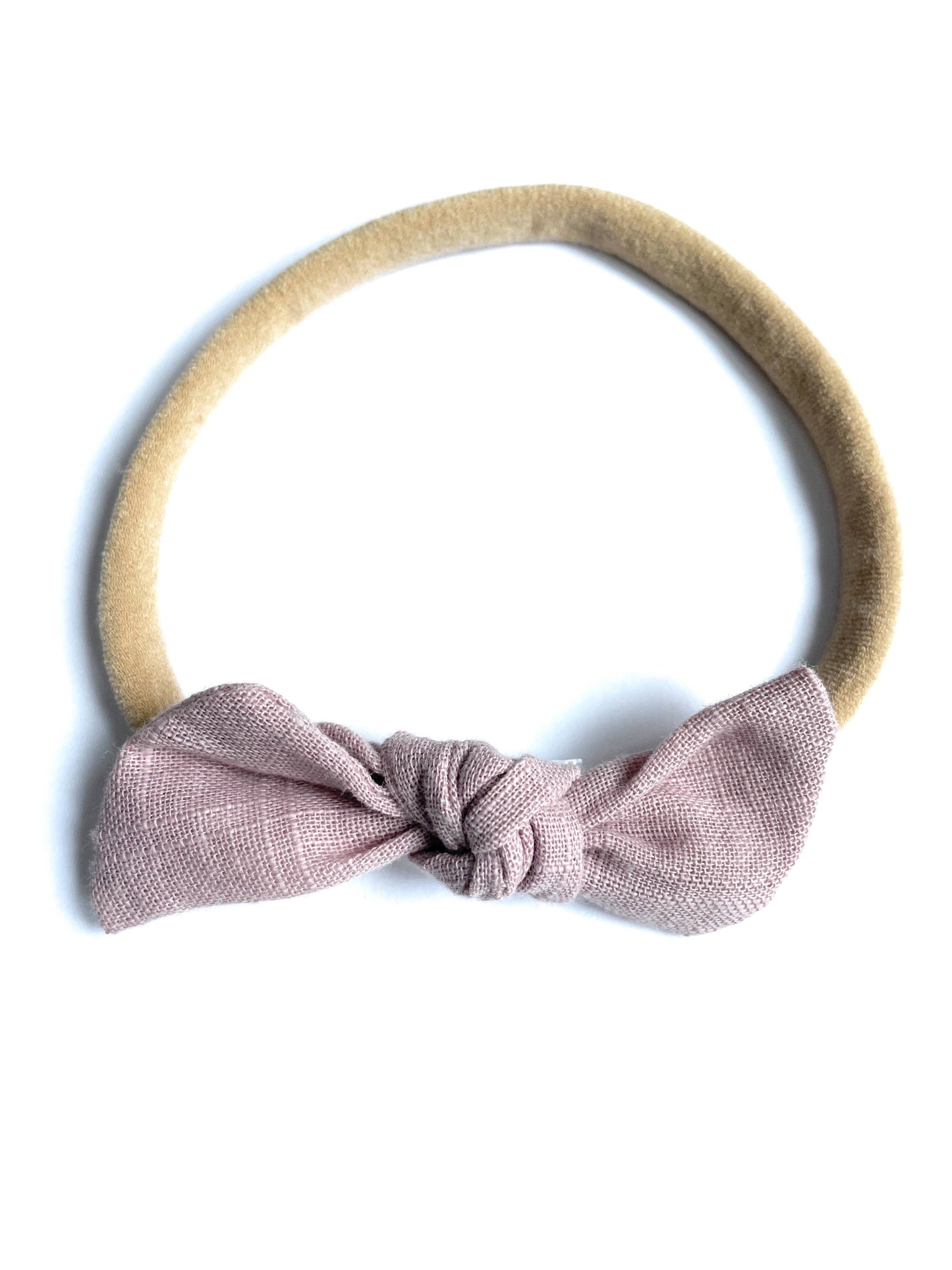 Baby Headband Cute Little Megan Tie Knot Bow Knot For Infant: Mauve