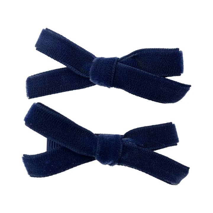 Velvet Pigtail Pinch Alligator Hair Clips: Chantilly