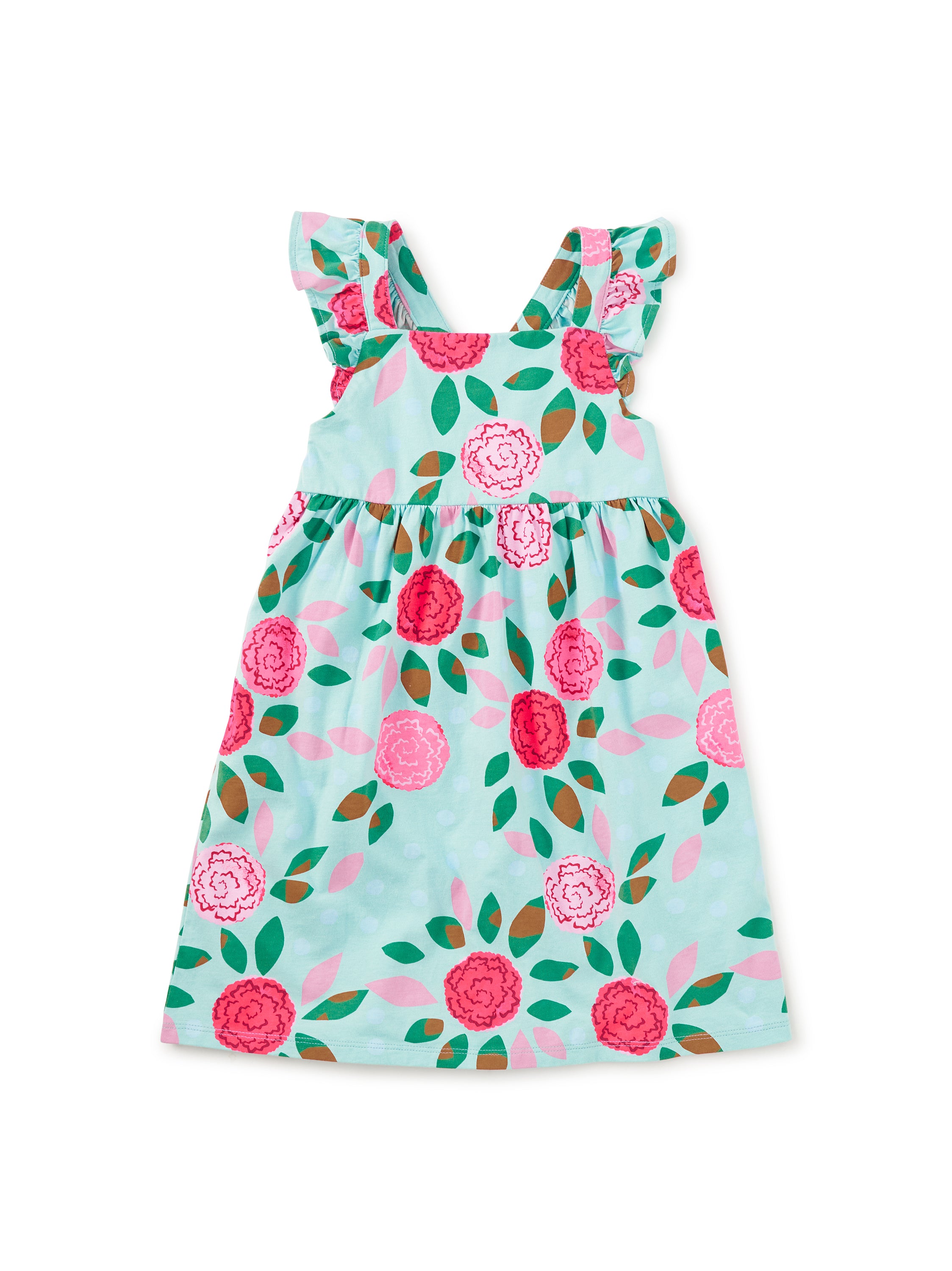 Tea Collection Ruffle Strap Dress Spinning Carnations Little Sprout