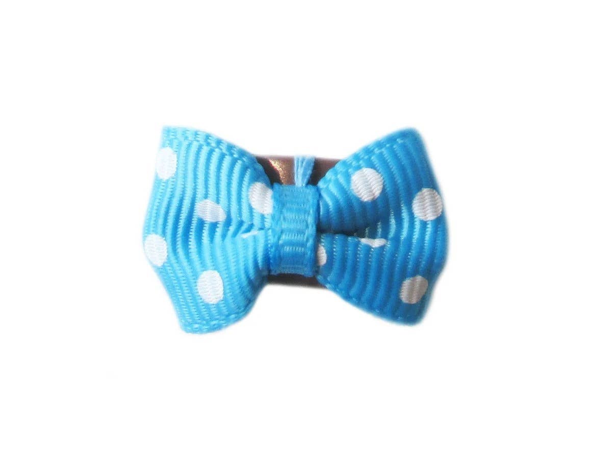 Mini Wisp Clip Tiny Tuxedo Baby Bow Hair Clips Mini Bows: Aqua