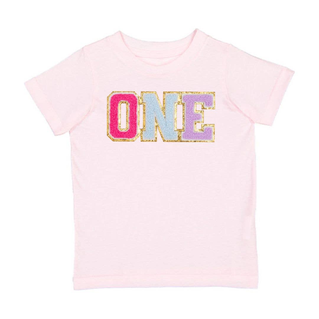 First Birthday Patch Short Sleeve T-Shirt - Kids Birthday: 12-18M