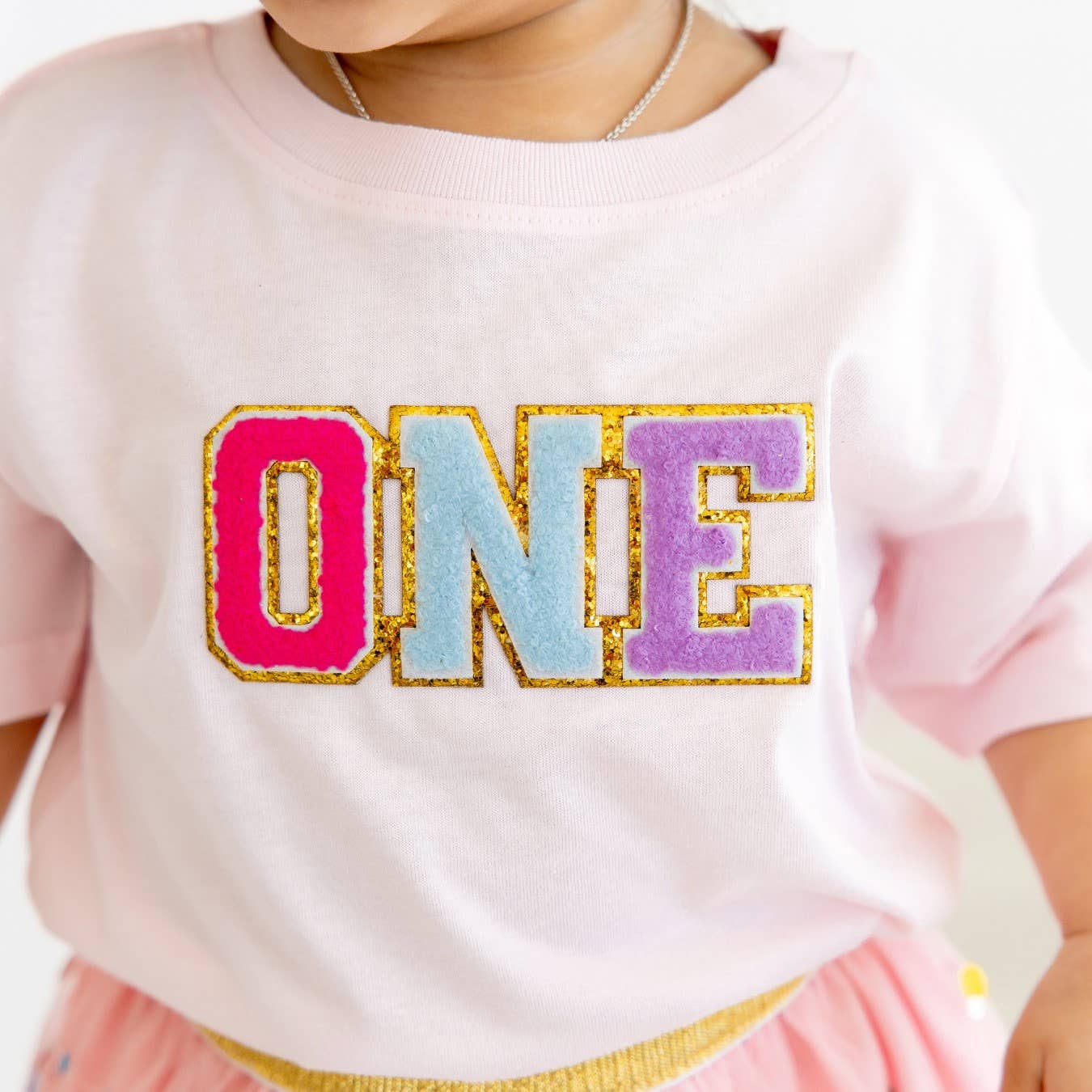 First Birthday Patch Short Sleeve T-Shirt - Kids Birthday: 12-18M