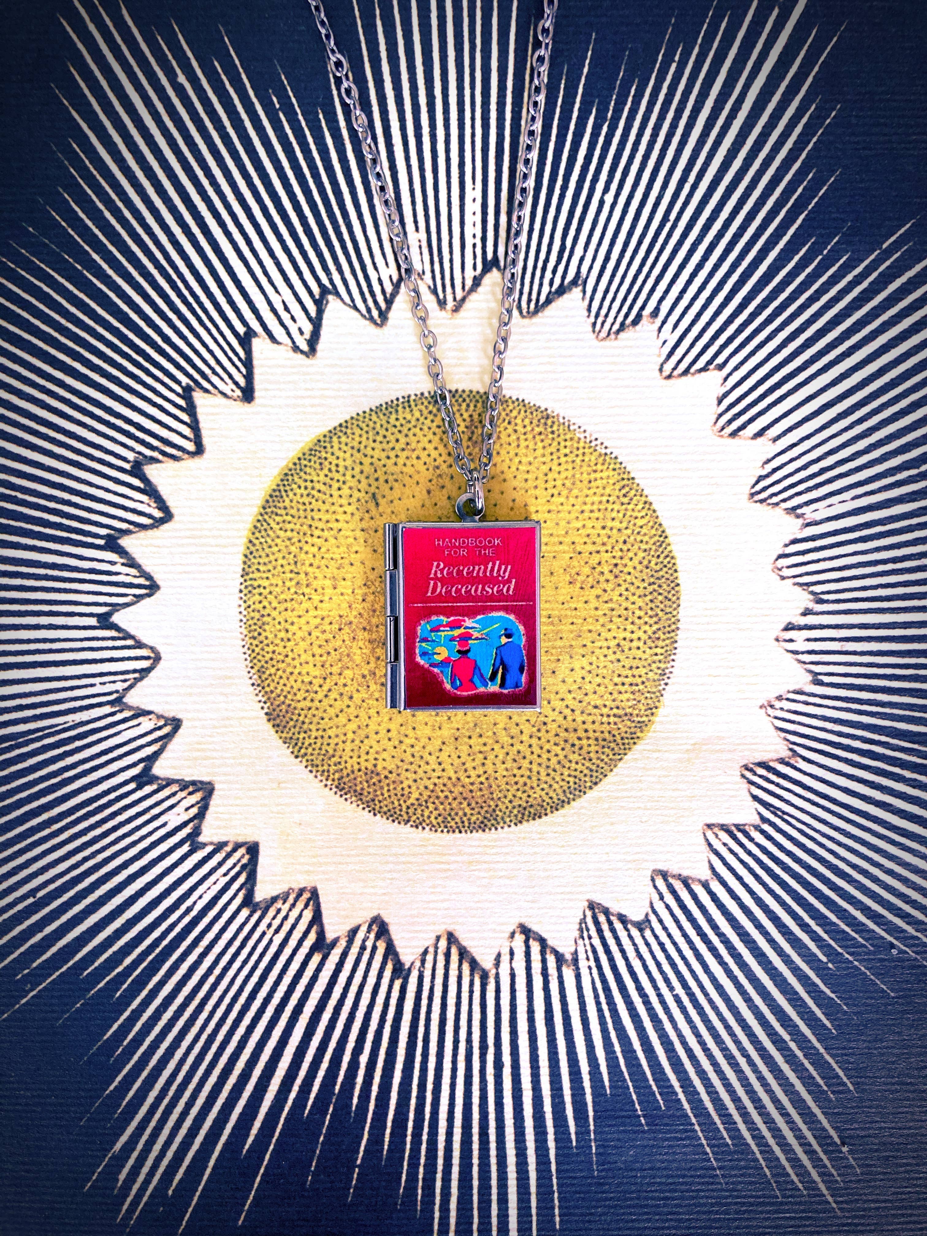Book Locket Beetlejuice - Handbook of the Recently Deceased: Stainless Steel-Little Sprout