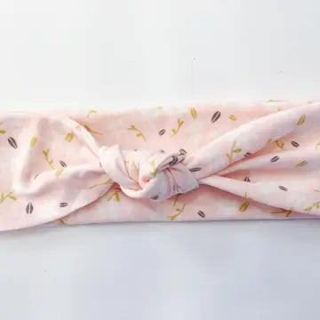 Dainty Pink Floral Top Knot Headband: 6-12M-Little Sprout