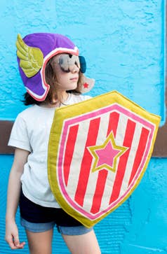 Orange and Pink Hero Shield-Little Sprout