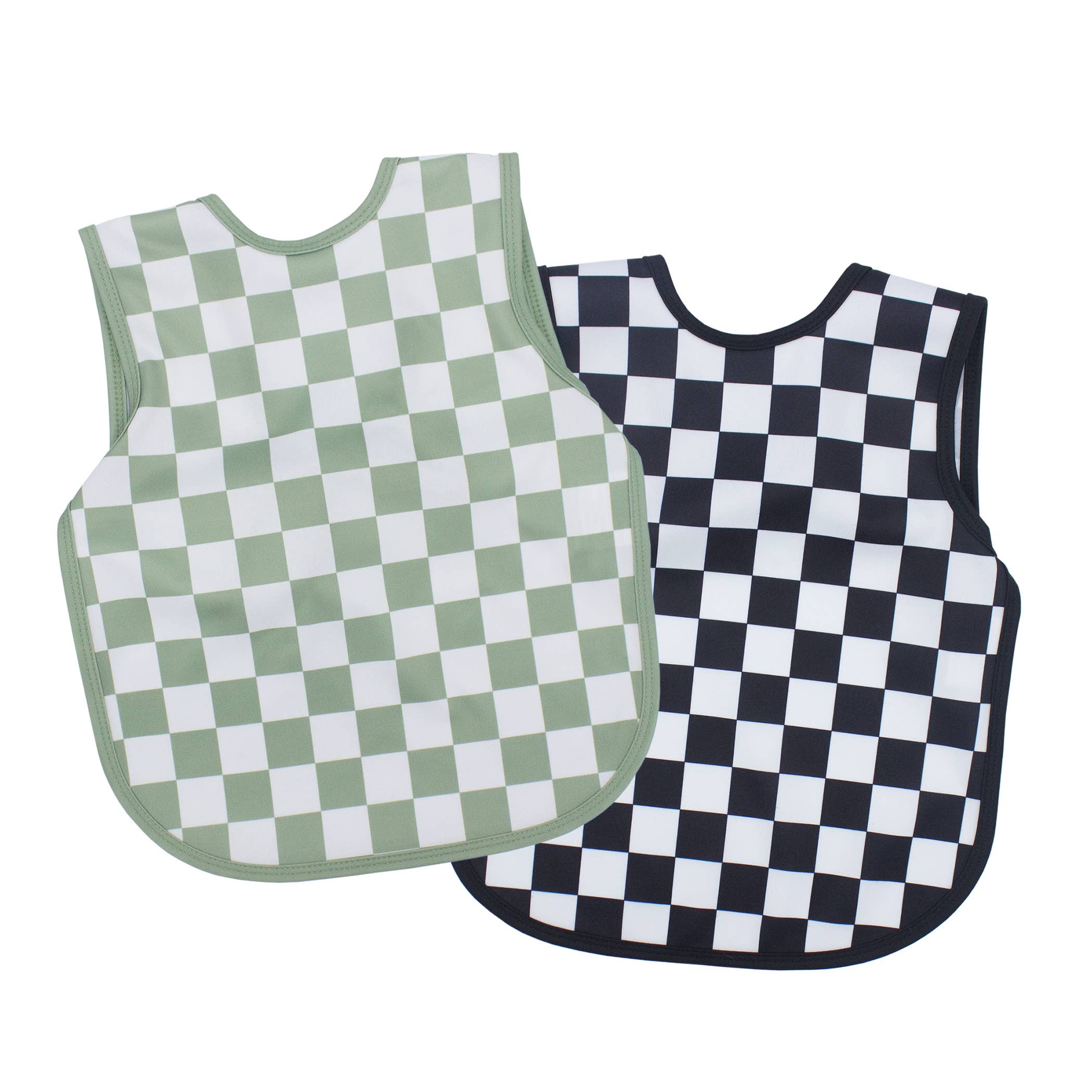Sage Checkerboard Bapron: Toddler (6m-3T)