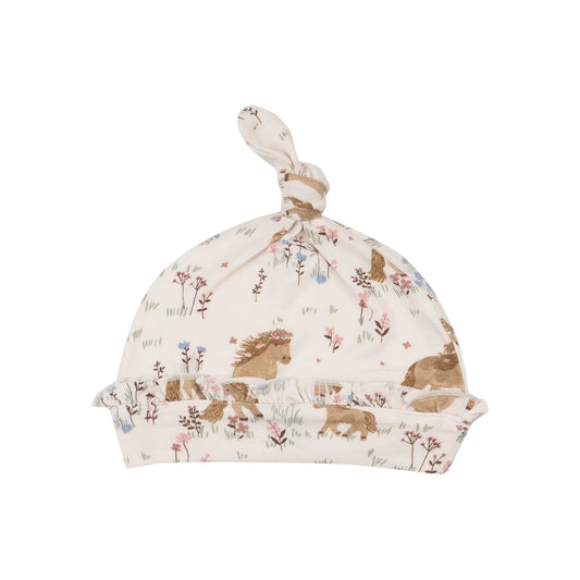 Knotted Hat - Pretty Ponies One Size 0-3M