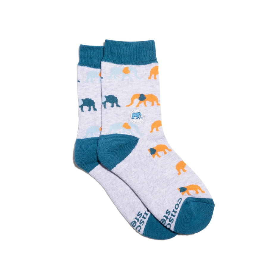 Kids Socks that Protect Elephants  4-6Y