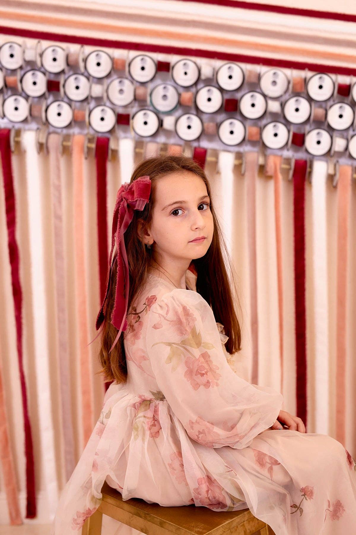 Primrose Princess Long Tail Bow Clip - Cranberry (Handmade in the USA!): Cranberry-Little Sprout