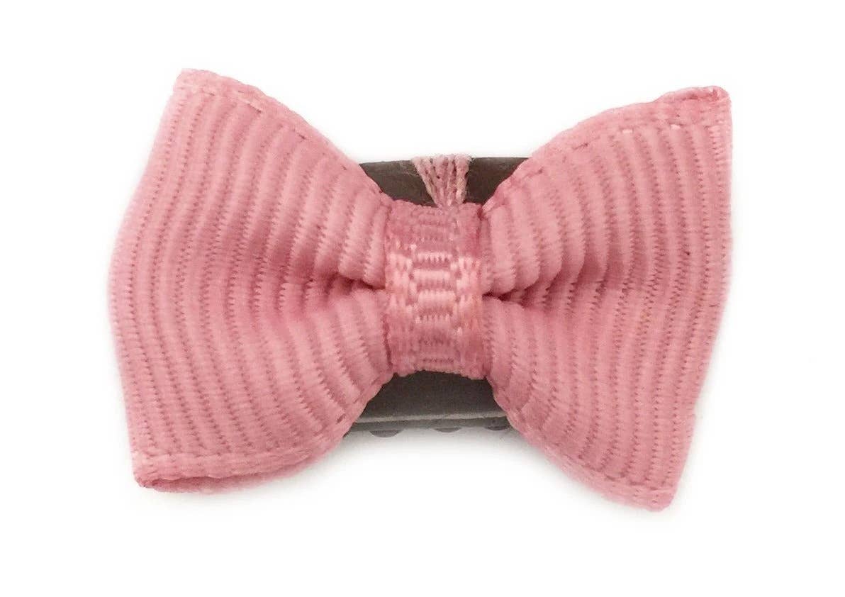 Mini Wisp Clip Tiny Tuxedo Baby Bow Hair Clips Mini Bows: Burgundy