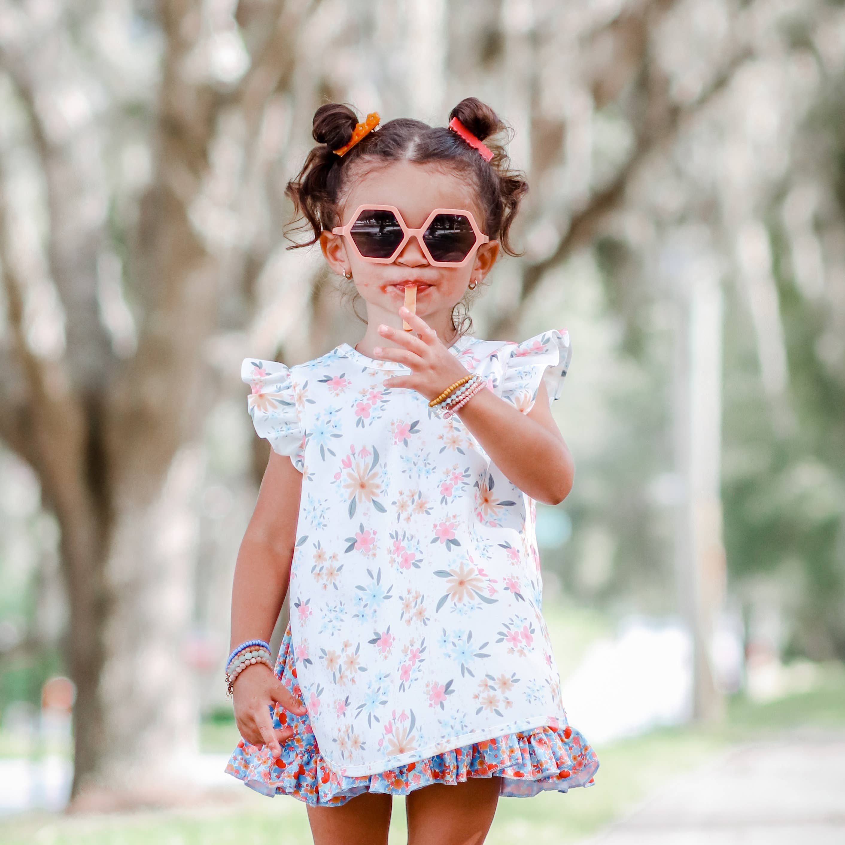 Pastel Floral Flutter Bapron: Toddler (6m-3T)