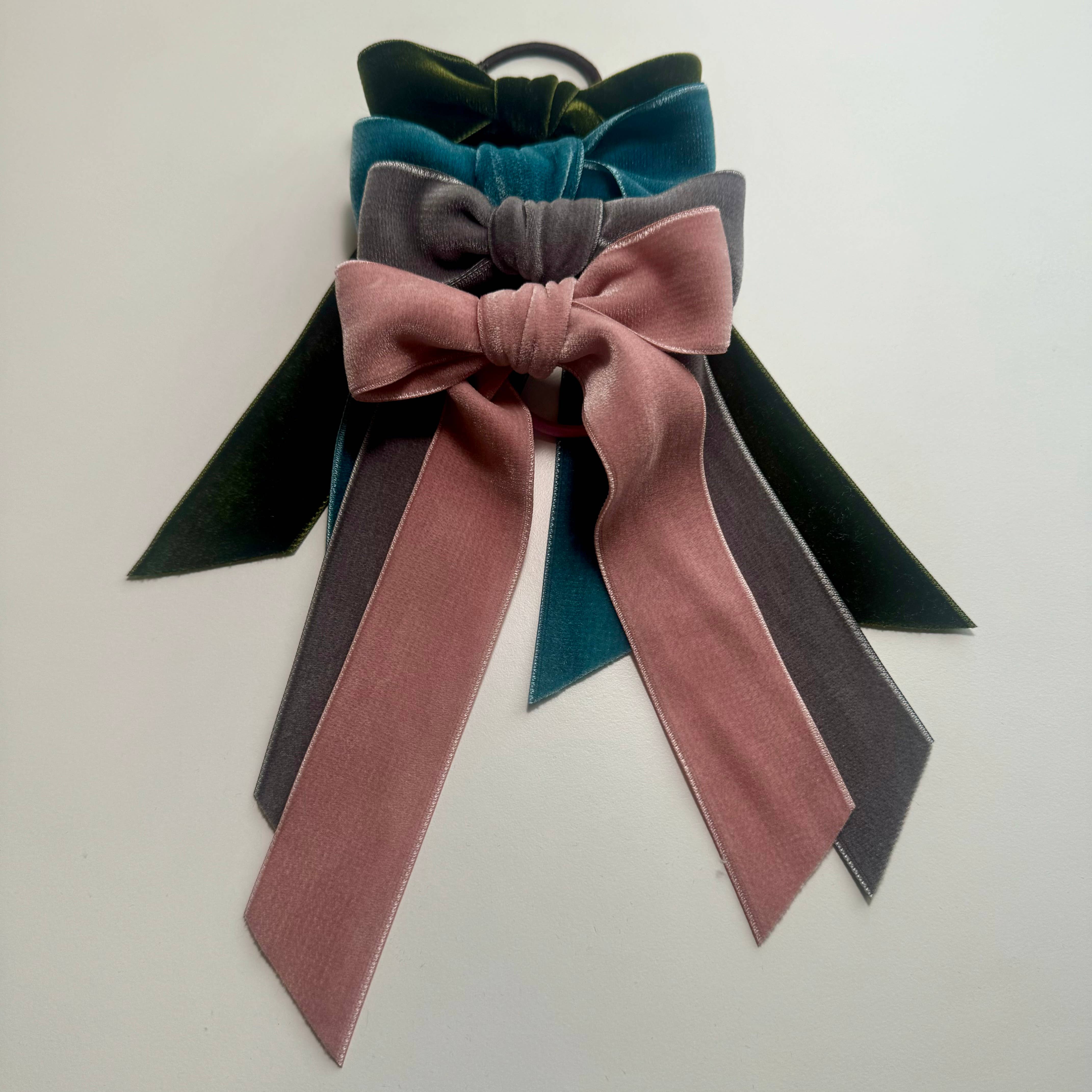 Velvet Hair Bows - Fall Vibes: Moss