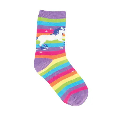 Kids Cotton Crew Socks - Magical Unicorns   2-4Y