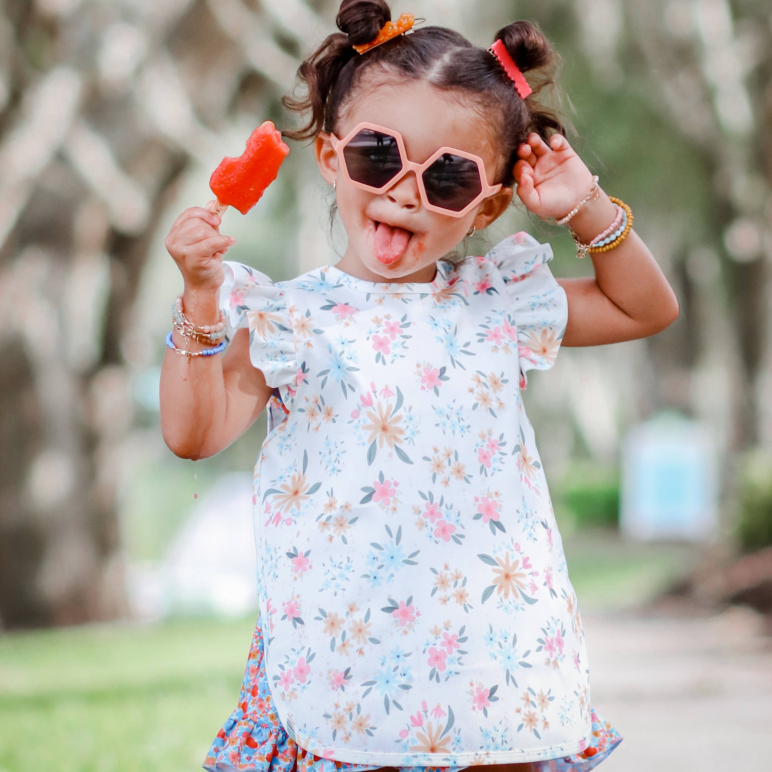 Pastel Floral Flutter Bapron: Toddler (6m-3T)