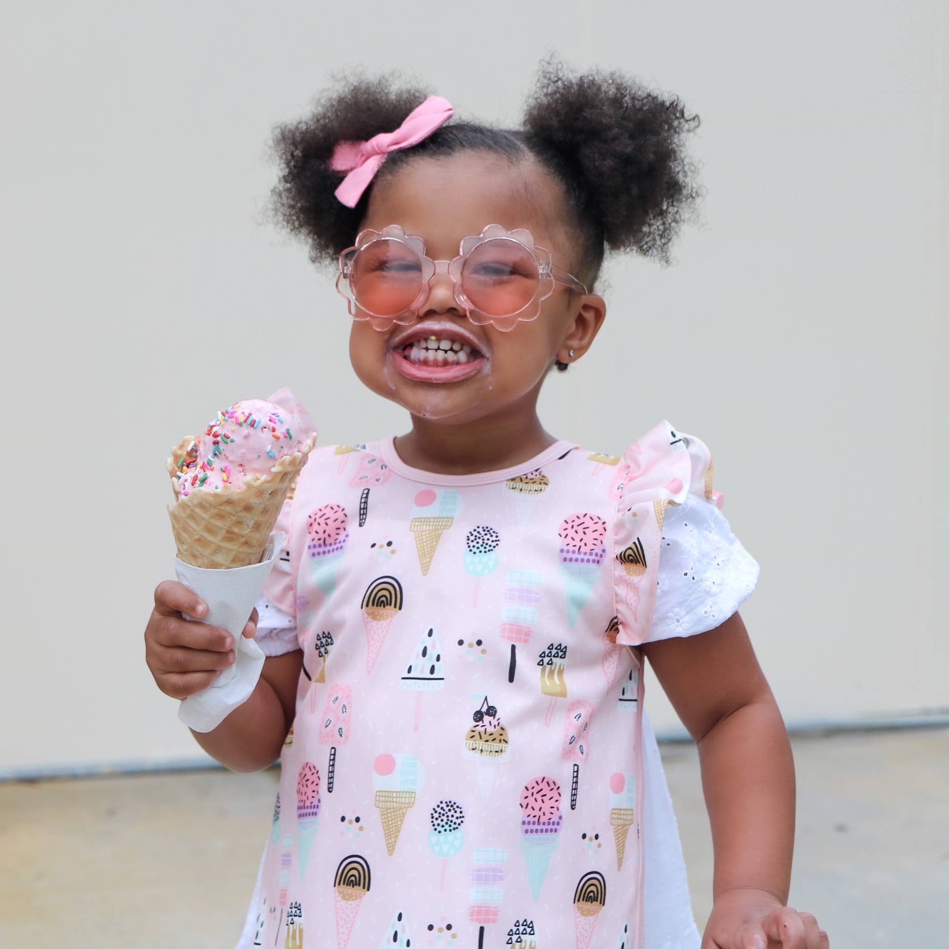 Pink Ice Cream Bapron: Toddler (6m-3T)