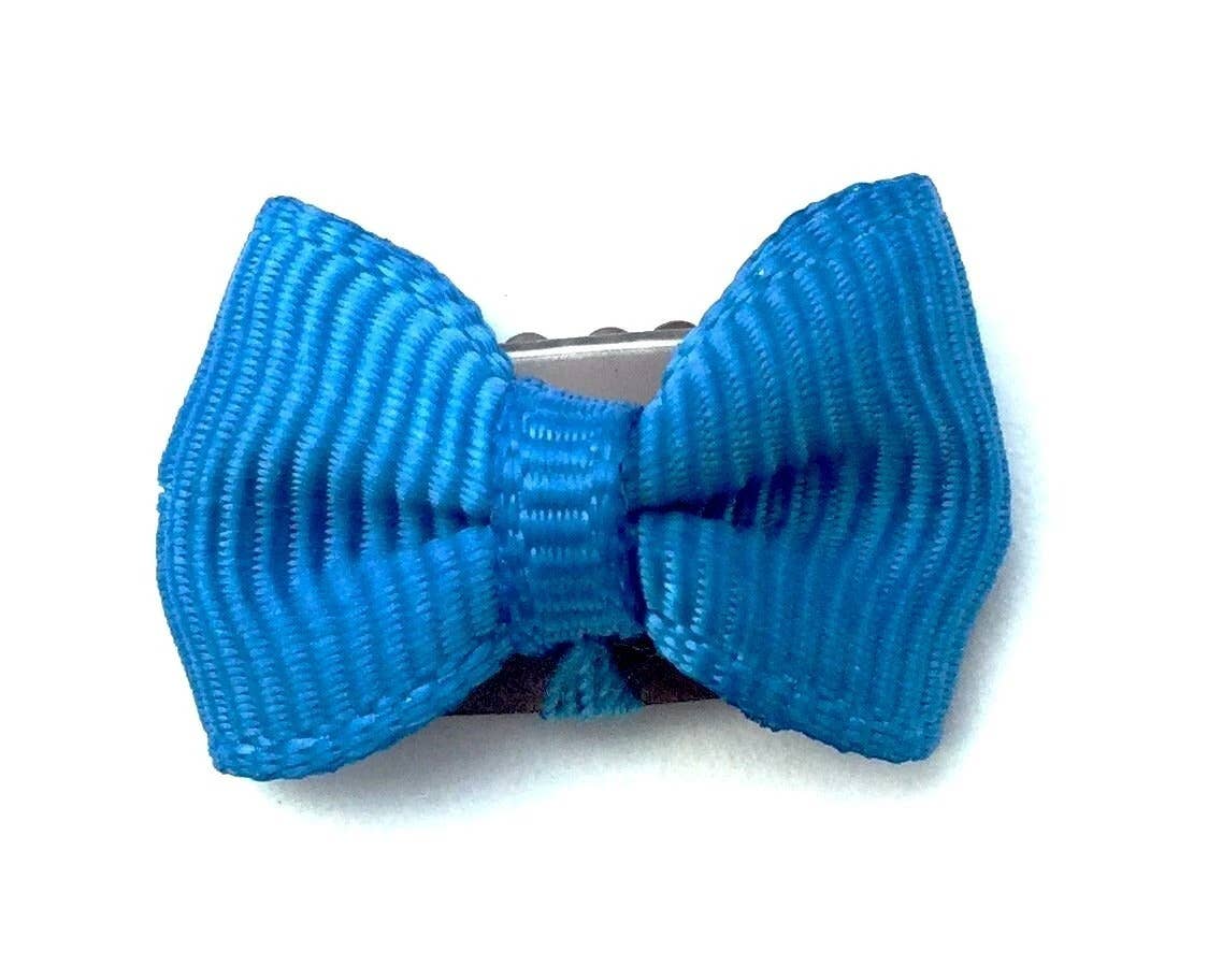 Mini Wisp Clip Tiny Tuxedo Baby Bow Hair Clips Mini Bows: Aqua