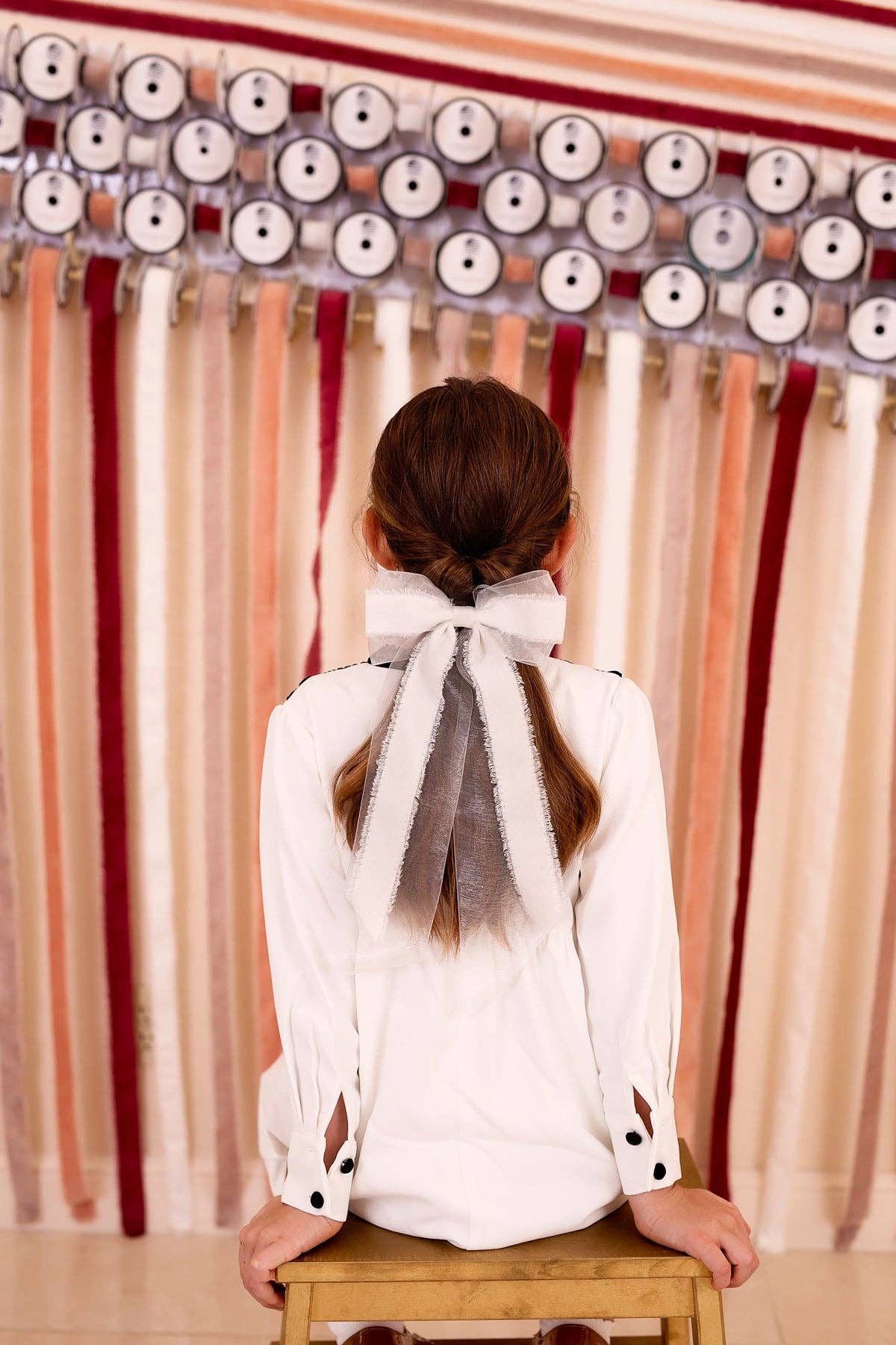 Primrose Princess Long Tail Bow Clip - Cranberry (Handmade in the USA!): Cranberry-Little Sprout