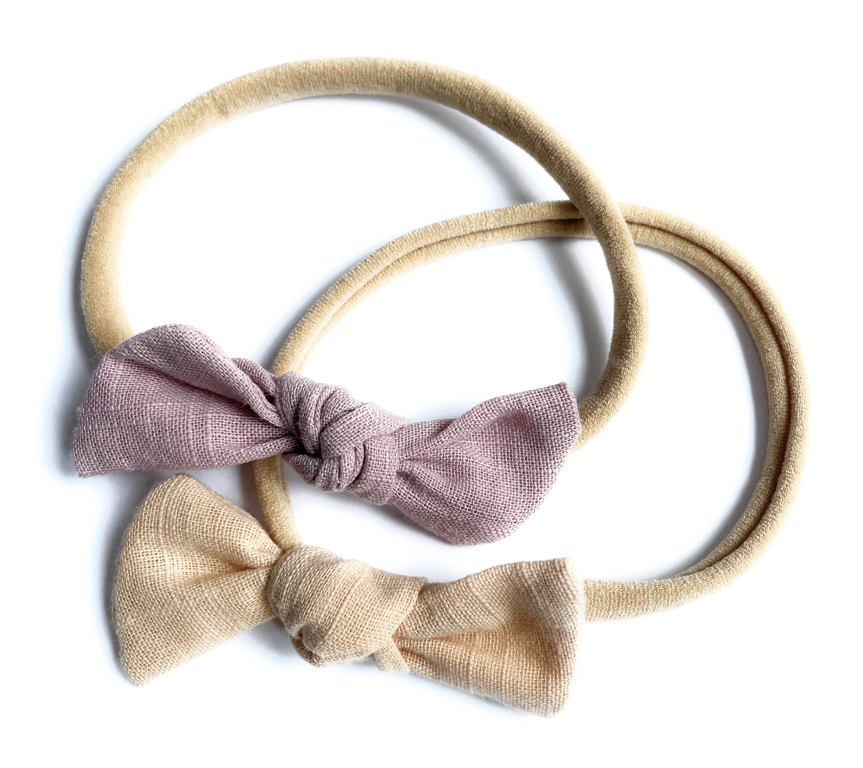 Baby Headband Cute Little Megan Tie Knot Bow Knot For Infant: Wheat