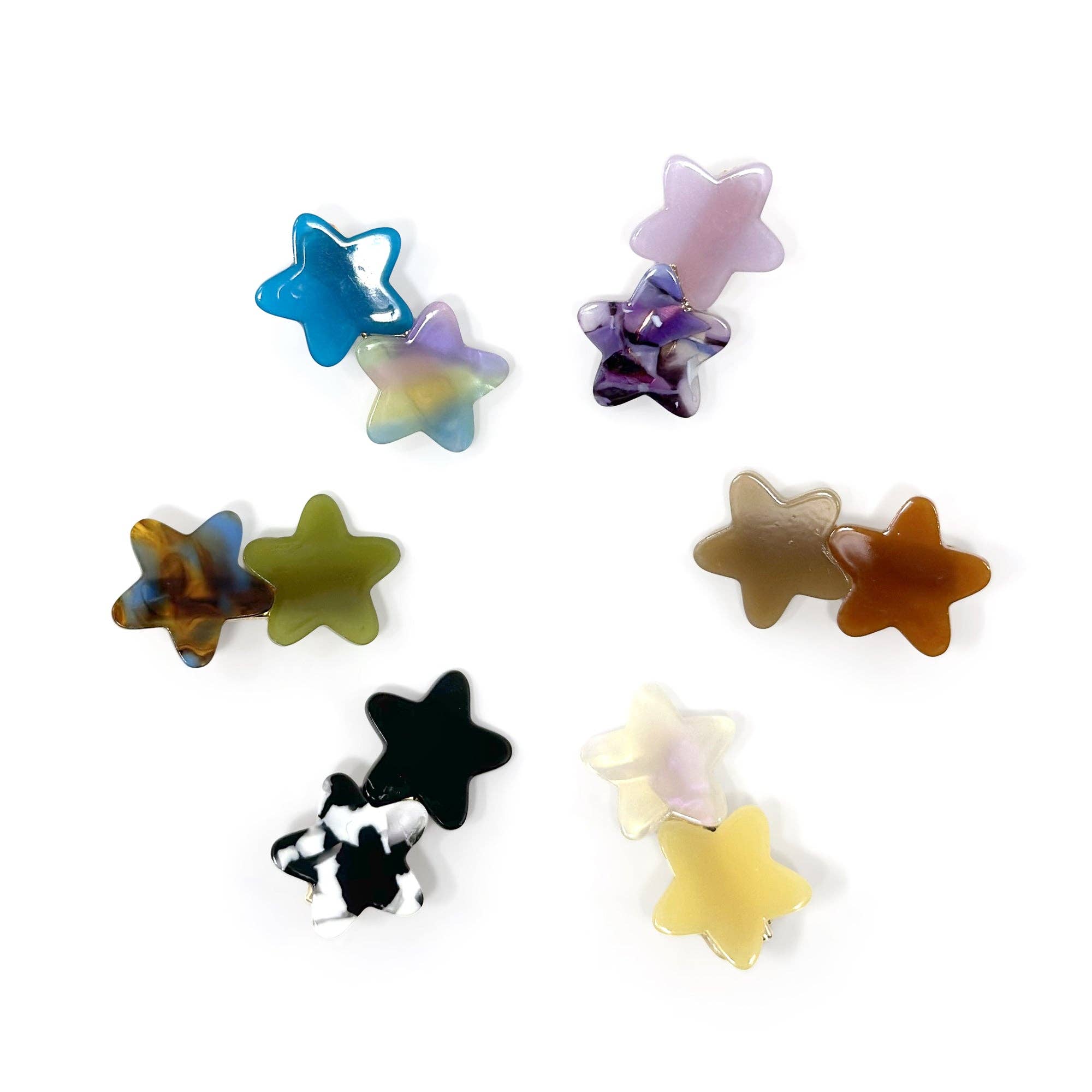 DOUBLE STAR HAIR CLIPS (Set of 2): Gold-Little Sprout