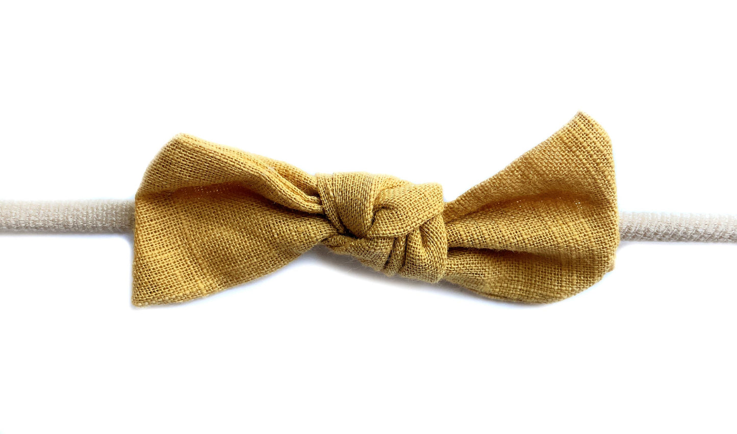 Baby Headband Cute Little Megan Tie Knot Bow Knot For Infant: Wheat