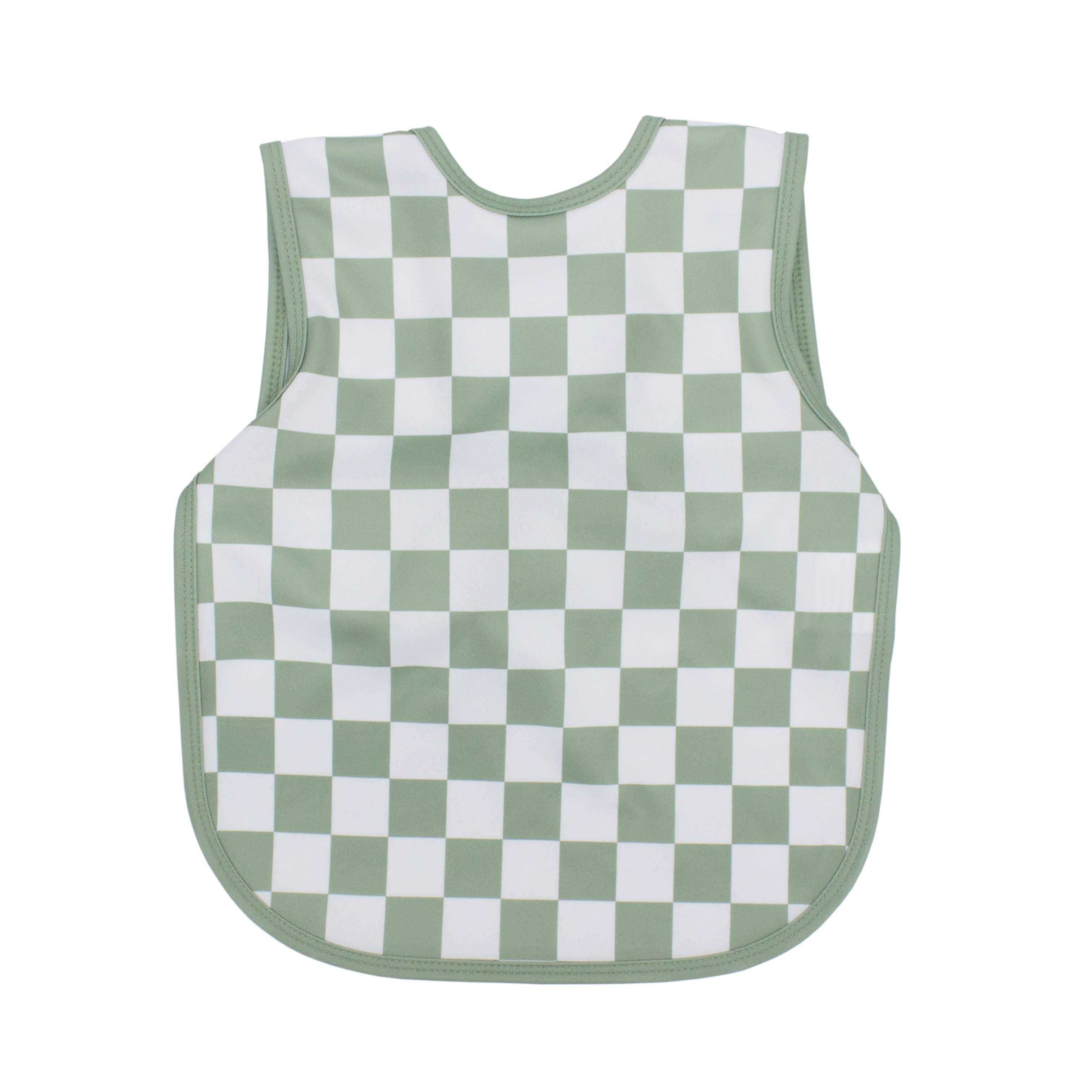 Sage Checkerboard Bapron: Toddler (6m-3T)