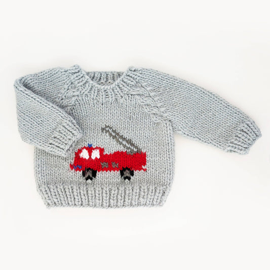 Fire Engine Crew Neck Sweater for Baby & Toddler: 18-24 months