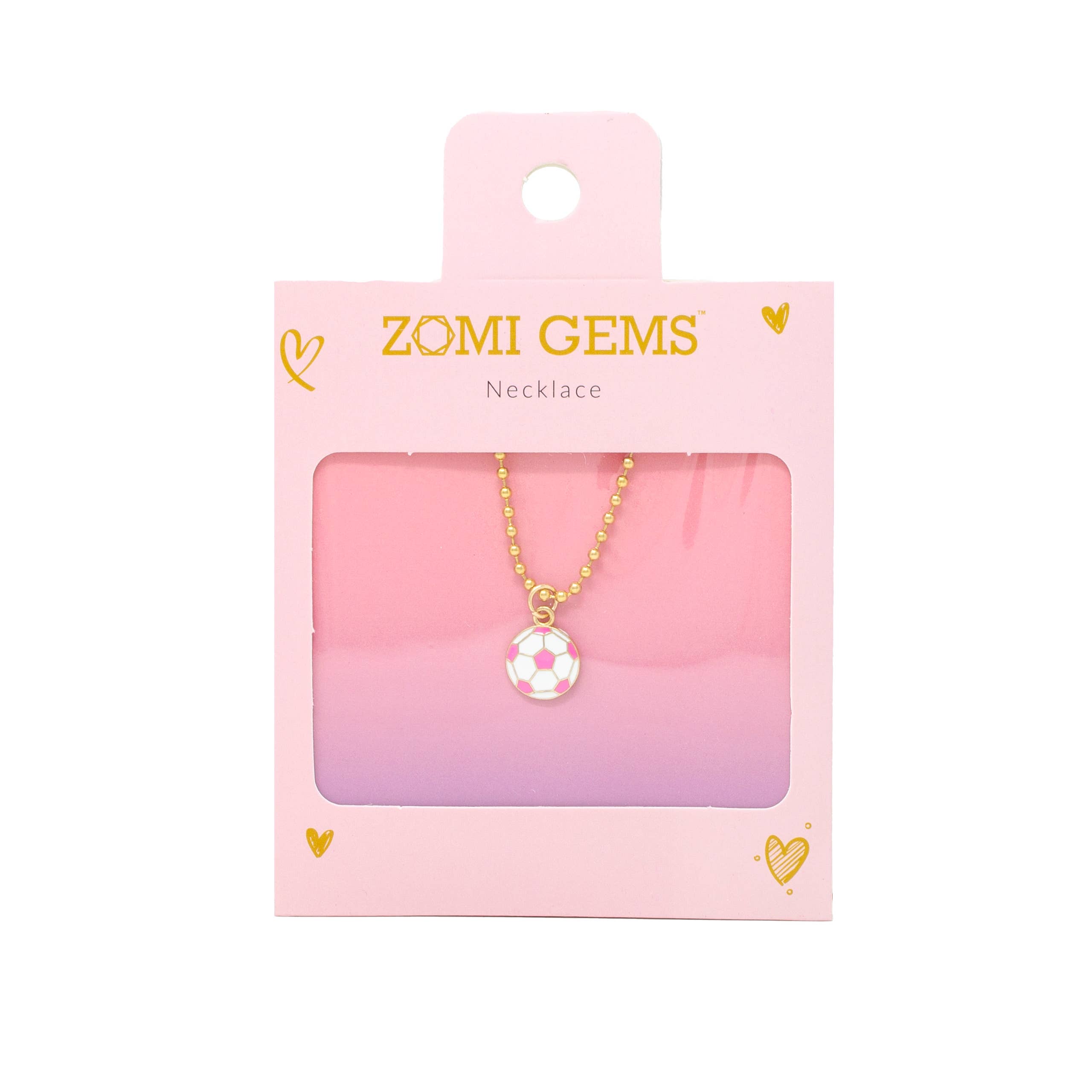 Pink Soccer Ball Necklace