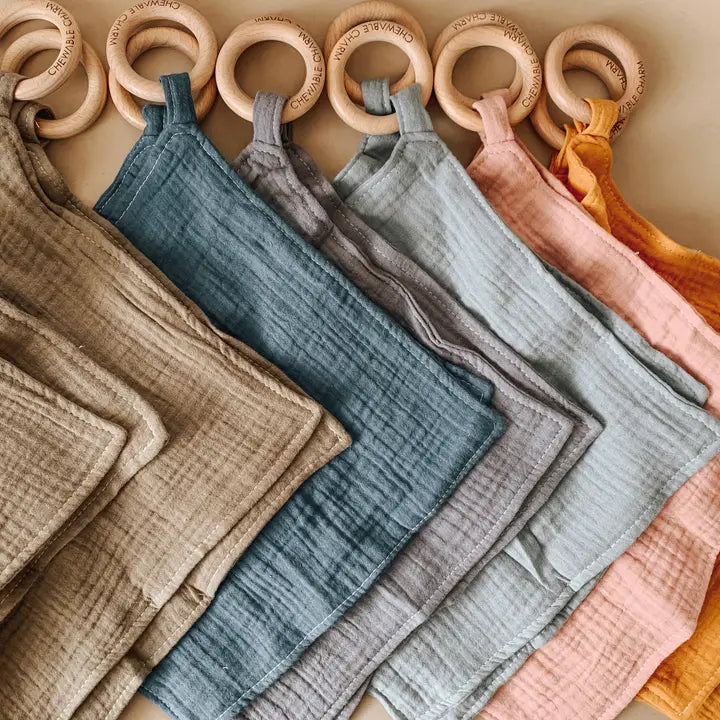 Muslin Teething Ring - MUSTARD-Little Sprout