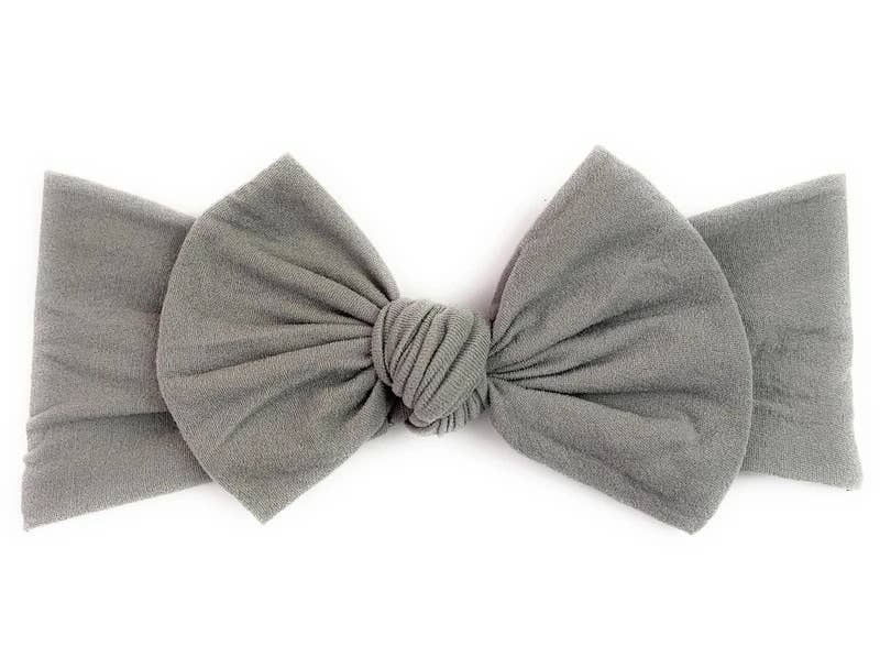 Nylon Bow Knotted Center Headwrap Infant Headband Baby Girl: Ivory