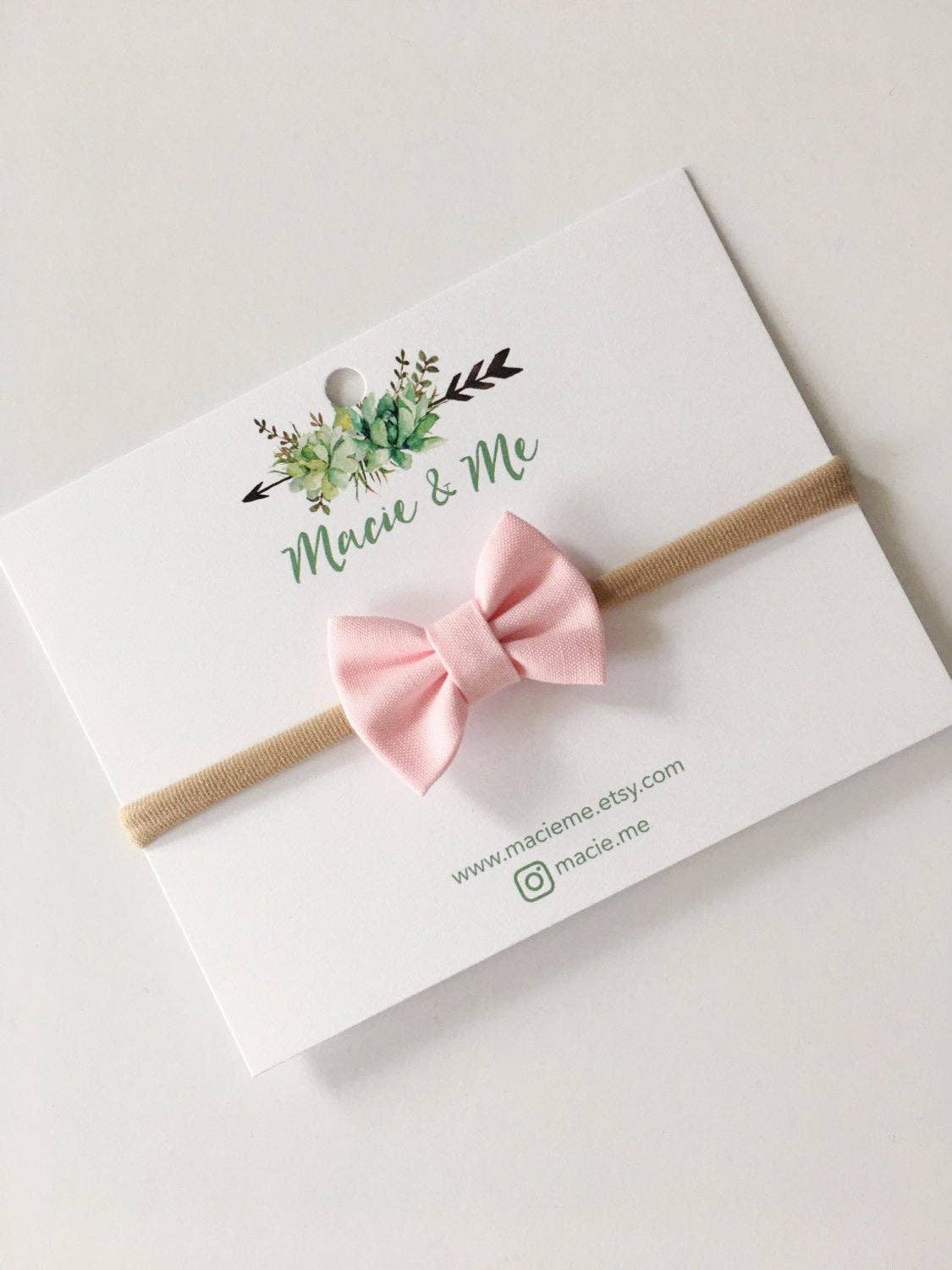 Light Pink Mini Bow / Small Bow / Fabric Hair Bow: Alligator Clip-Little Sprout